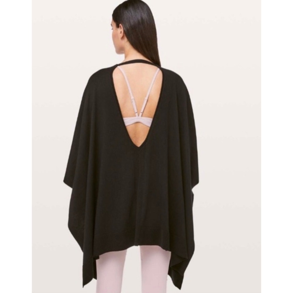 Lululemon Free To Coast Black Cotton and Silk Wrap